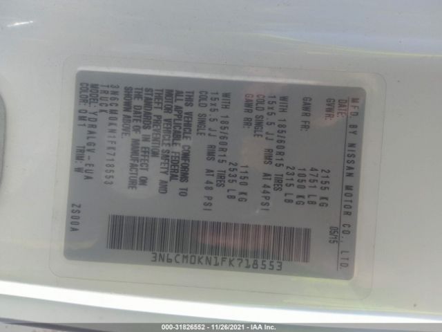 Photo 8 VIN: 3N6CM0KN1FK718553 - NISSAN NV200 