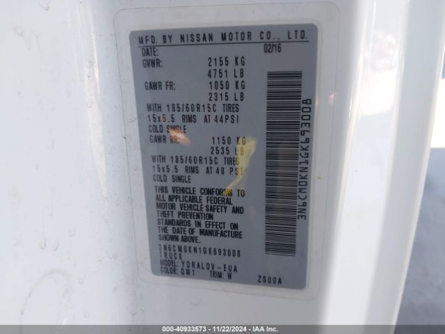 Photo 8 VIN: 3N6CM0KN1GK693008 - NISSAN NV200 