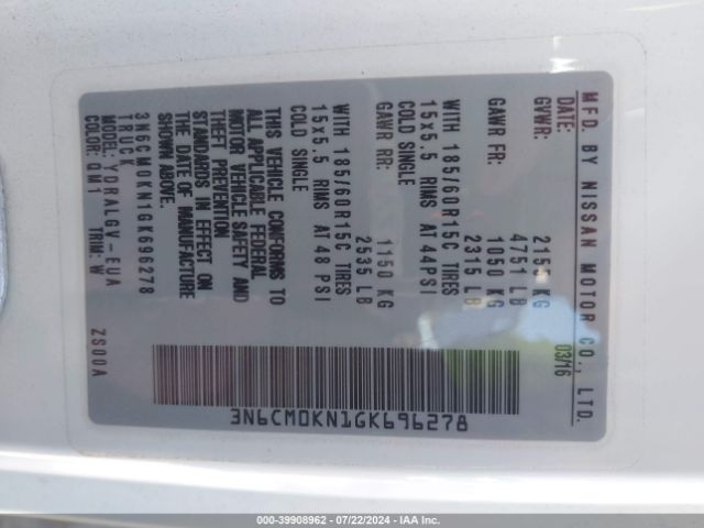 Photo 8 VIN: 3N6CM0KN1GK696278 - NISSAN NV200 