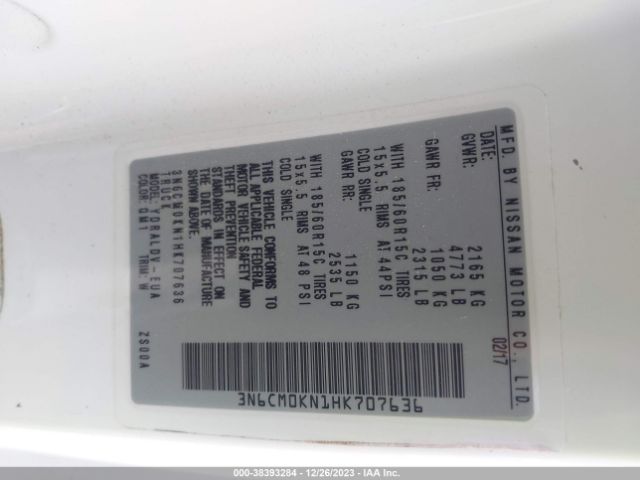 Photo 8 VIN: 3N6CM0KN1HK707636 - NISSAN NV200 