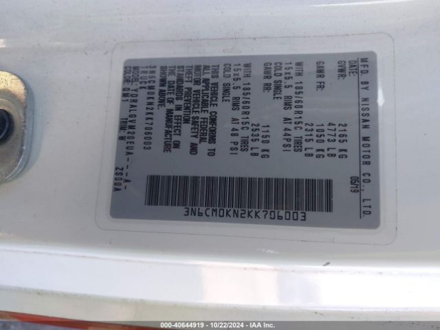 Photo 8 VIN: 3N6CM0KN2KK706003 - NISSAN NV200 