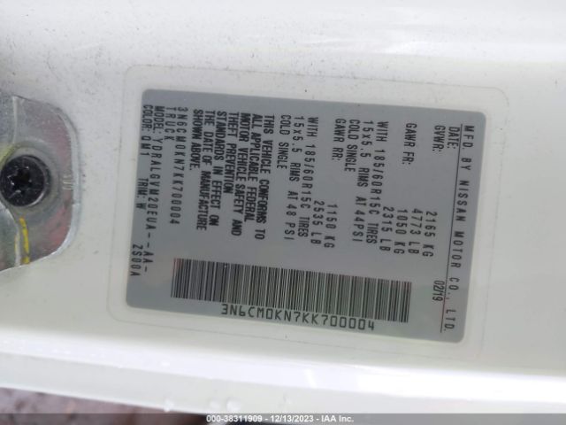 Photo 8 VIN: 3N6CM0KN7KK700004 - NISSAN NV200 