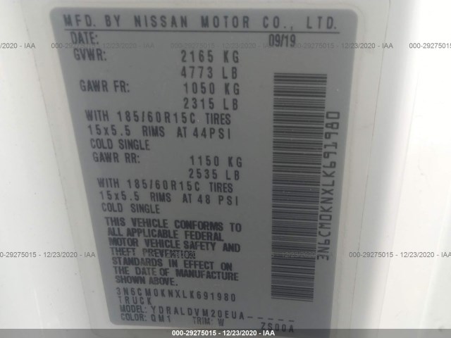 Photo 8 VIN: 3N6CM0KNXLK691980 - NISSAN NV200 COMPACT CARGO 