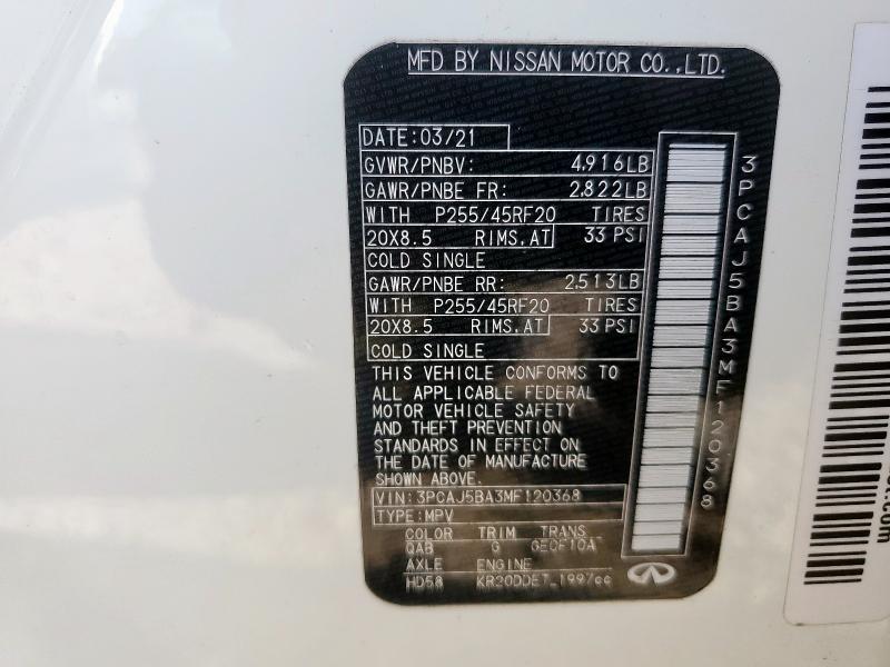 Photo 13 VIN: 3PCAJ5BA3MF120368 - INFINITI QX50 LUXE 