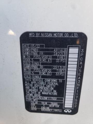 Photo 12 VIN: 3PCAJ5EA3NF117502 - INFINITI QX50 SENSO 