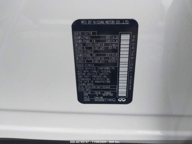 Photo 8 VIN: 3PCAJ5M10KF132343 - INFINITI QX50 