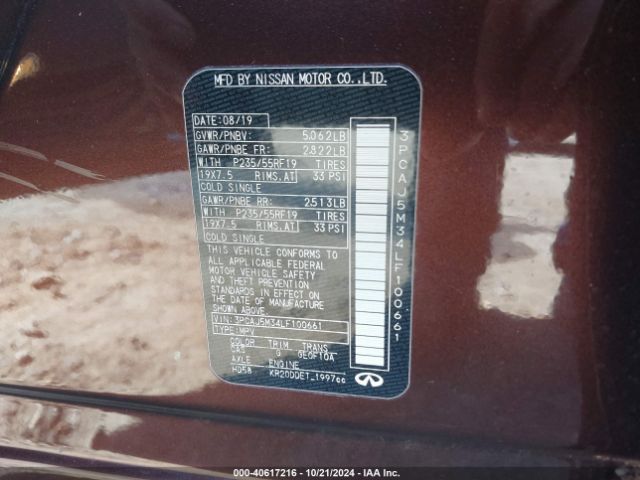 Photo 8 VIN: 3PCAJ5M34LF100661 - INFINITI QX50 