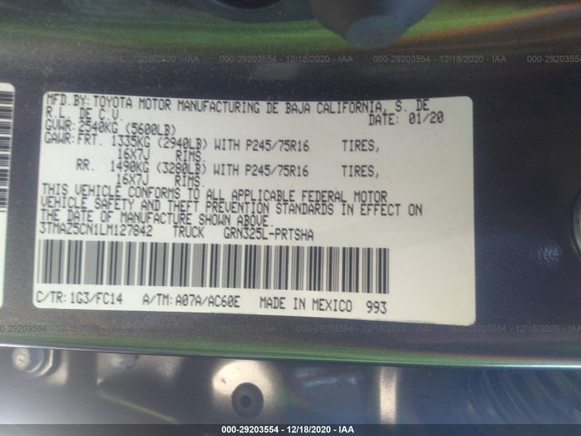 Photo 8 VIN: 3TMAZ5CN1LM127842 - TOYOTA TACOMA 2WD 