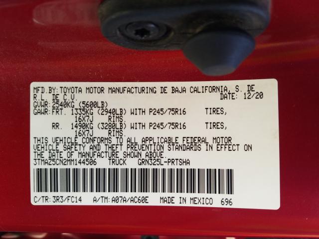 Photo 9 VIN: 3TMAZ5CN2MM144506 - TOYOTA TACOMA DOU 