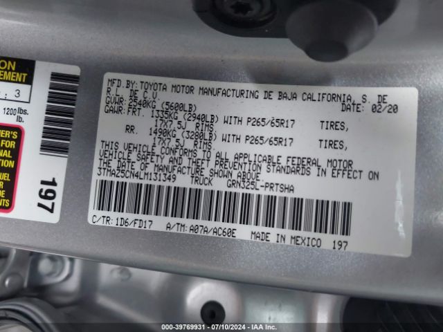 Photo 8 VIN: 3TMAZ5CN4LM131349 - TOYOTA TACOMA 