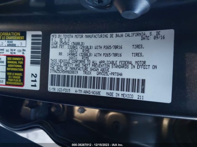 Photo 8 VIN: 3TMAZ5CN5HM028819 - TOYOTA TACOMA 