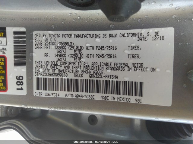 Photo 8 VIN: 3TMAZ5CN6KM090169 - TOYOTA TACOMA 2WD 