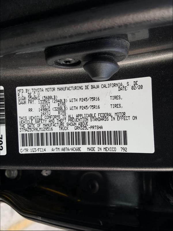 Photo 9 VIN: 3TMAZ5CN9LM129516 - TOYOTA TACOMA DOU 