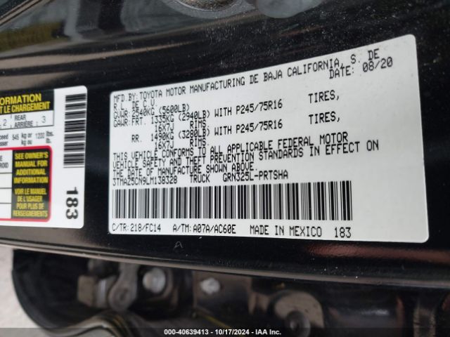 Photo 8 VIN: 3TMAZ5CN9LM138328 - TOYOTA TACOMA 