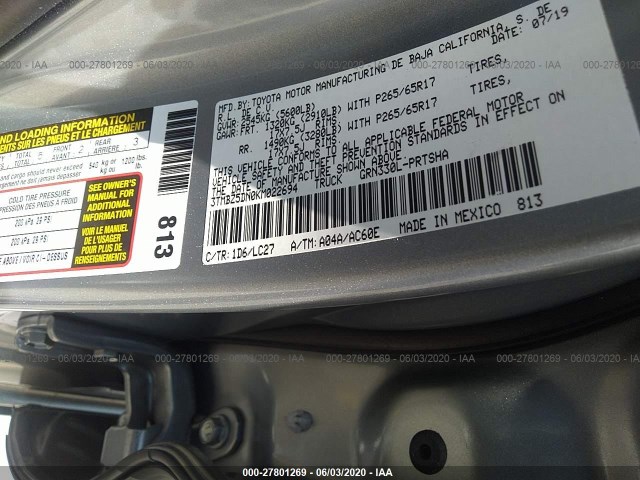 Photo 8 VIN: 3TMBZ5DN0KM022694 - TOYOTA TACOMA 2WD 