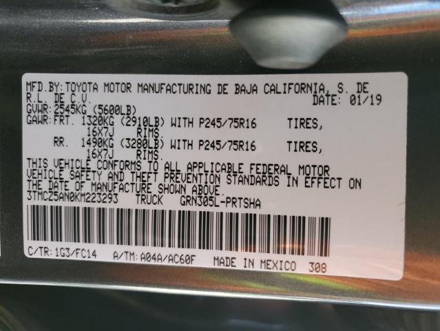 Photo 11 VIN: 3TMCZ5AN0KM223293 - TOYOTA TACOMA DOU 