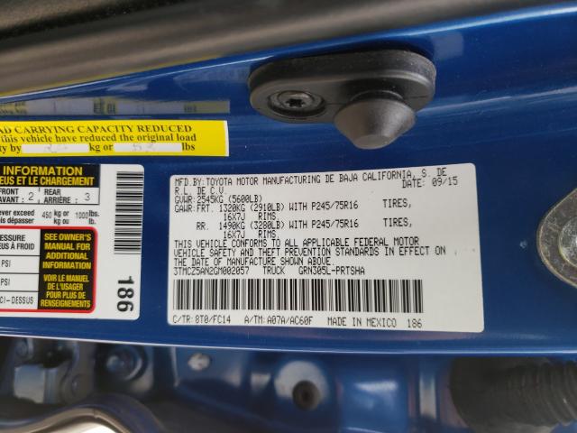 Photo 9 VIN: 3TMCZ5AN2GM002057 - TOYOTA TACOMA DOU 