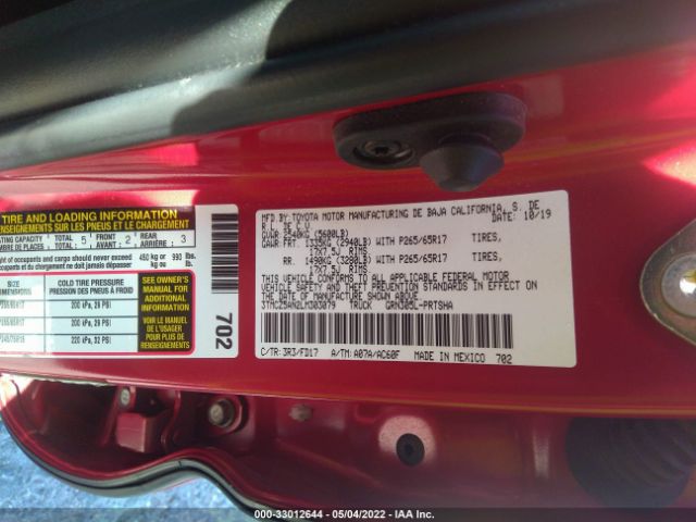 Photo 8 VIN: 3TMCZ5AN2LM303079 - TOYOTA TACOMA 4WD 