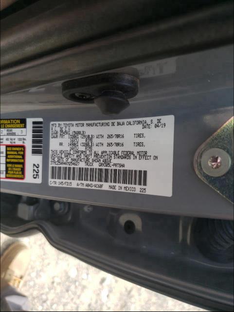 Photo 9 VIN: 3TMCZ5AN4KM254627 - TOYOTA TACOMA DOU 