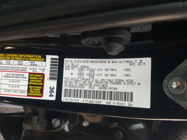 Photo 9 VIN: 3TMCZ5AN5KM236525 - TOYOTA TACOMA DOU 