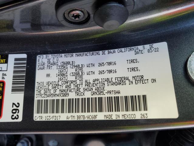 Photo 11 VIN: 3TMCZ5AN5NM493009 - TOYOTA TACOMA DOU 