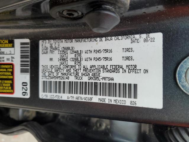 Photo 12 VIN: 3TMCZ5AN5NM526140 - TOYOTA TACOMA DOU 