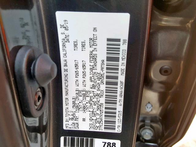 Photo 9 VIN: 3TMCZ5AN7KM257358 - TOYOTA TACOMA DOU 