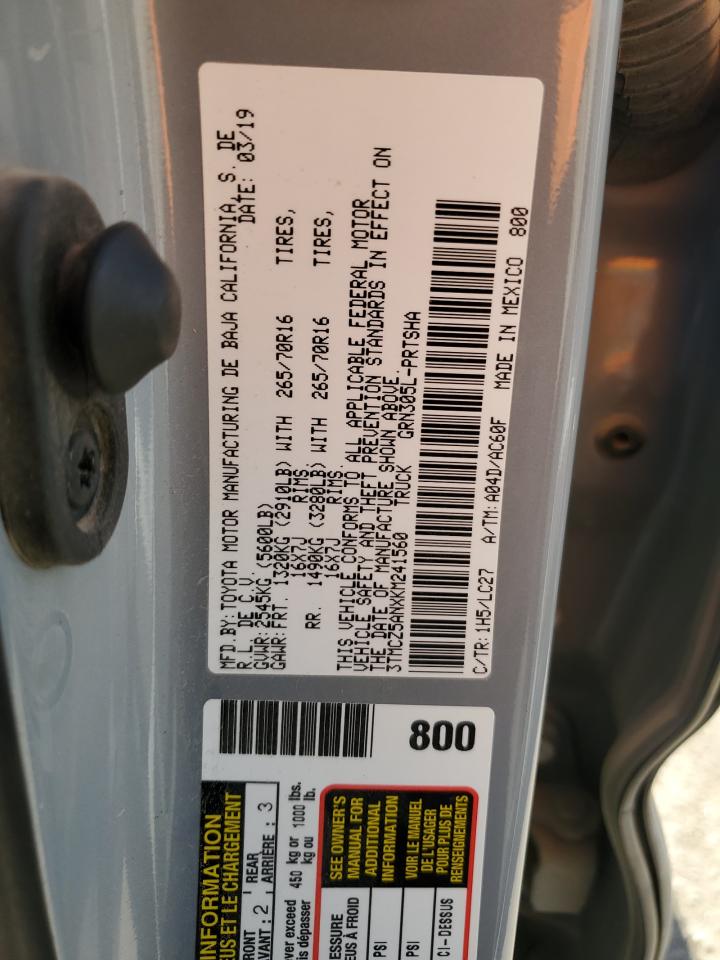 Photo 12 VIN: 3TMCZ5ANXKM241560 - TOYOTA TACOMA 
