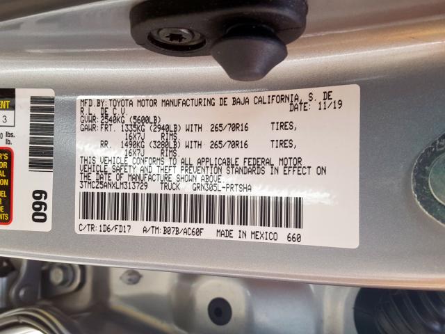 Photo 9 VIN: 3TMCZ5ANXLM313729 - TOYOTA TACOMA DOU 