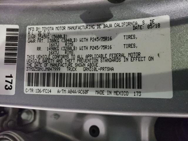 Photo 9 VIN: 3TMDZ5BN1JM047999 - TOYOTA TACOMA DOU 