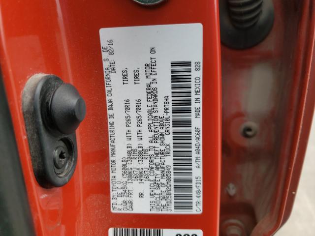 Photo 9 VIN: 3TMDZ5BN2GM005849 - TOYOTA TACOMA DOU 