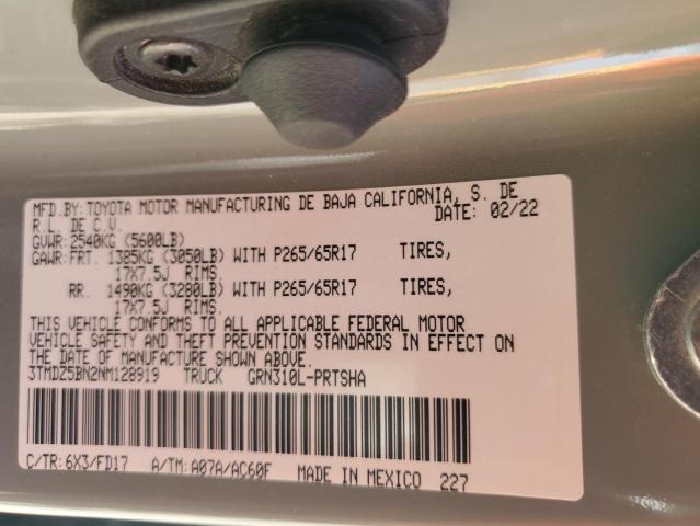 Photo 12 VIN: 3TMDZ5BN2NM128919 - TOYOTA TACOMA DOU 