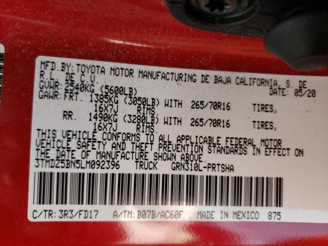 Photo 11 VIN: 3TMDZ5BN5LM092396 - TOYOTA TACOMA DOU 