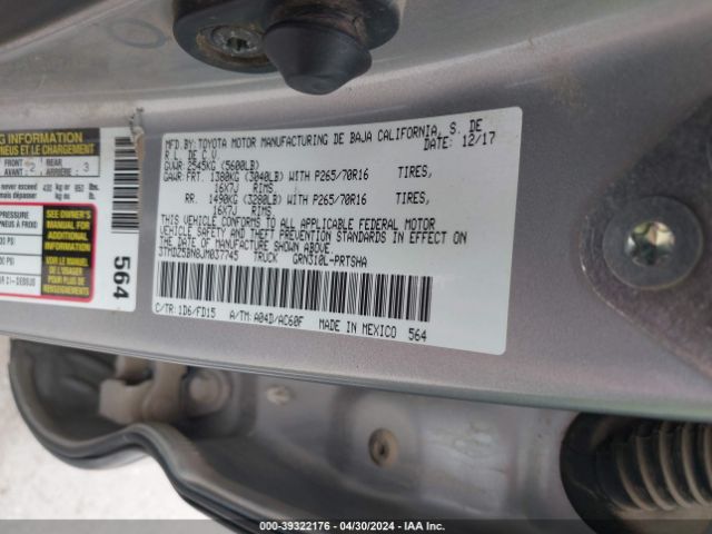 Photo 8 VIN: 3TMDZ5BN8JM037745 - TOYOTA TACOMA 