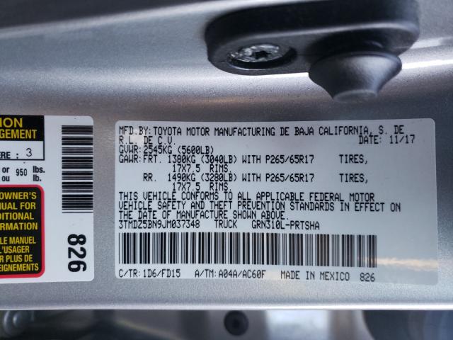 Photo 9 VIN: 3TMDZ5BN9JM037348 - TOYOTA TACOMA DOU 