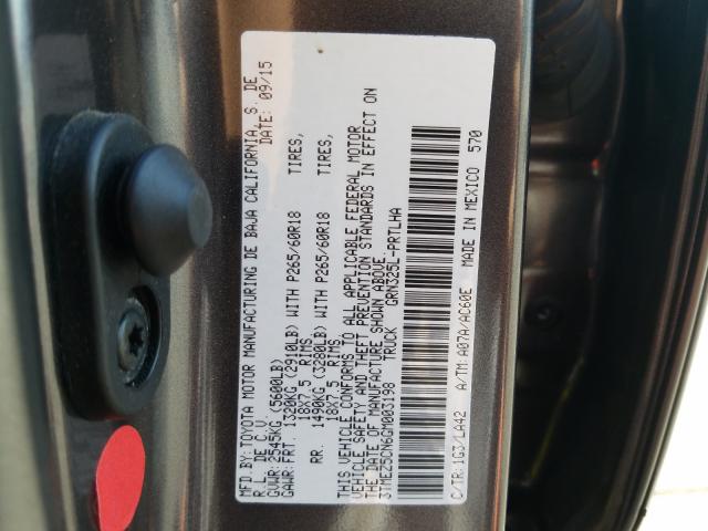 Photo 9 VIN: 3TMEZ5CN6GM003198 - TOYOTA TACOMA DOU 