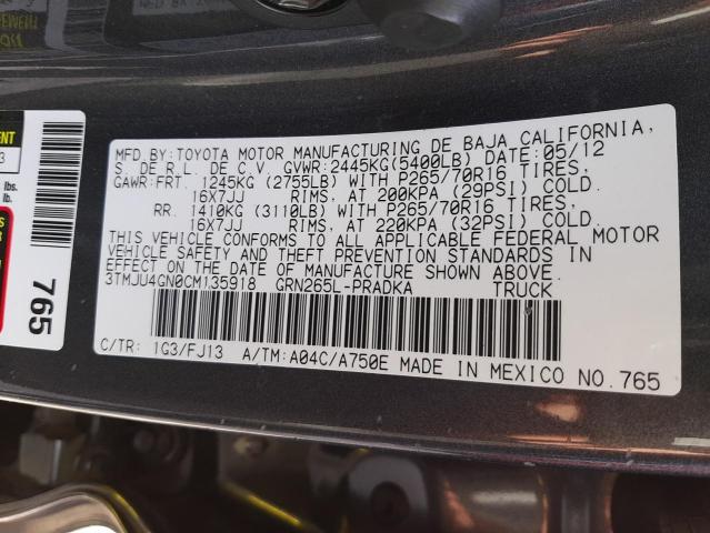 Photo 9 VIN: 3TMJU4GN0CM135918 - TOYOTA TACOMA DOU 