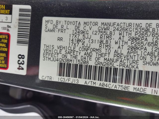 Photo 8 VIN: 3TMJU4GN3BM115208 - TOYOTA TACOMA 