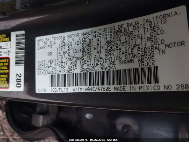 Photo 8 VIN: 3TMJU4GN3CM132057 - TOYOTA TACOMA 