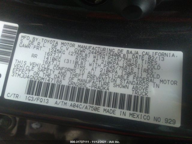 Photo 8 VIN: 3TMJU4GN3DM147188 - TOYOTA TACOMA 