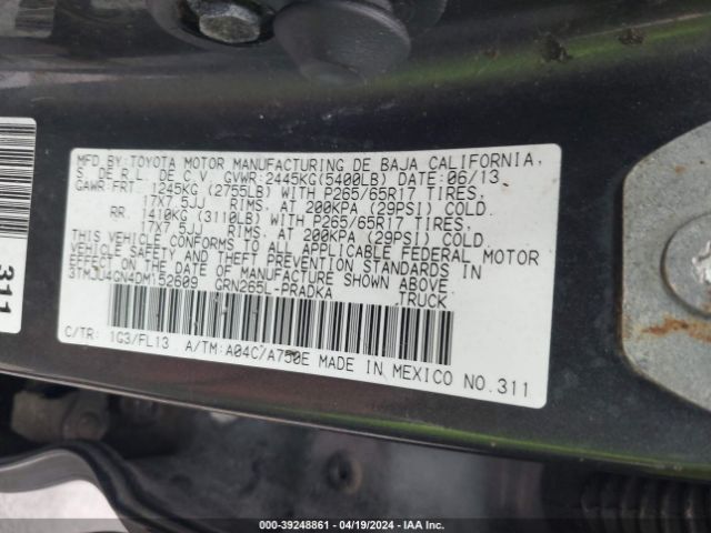 Photo 8 VIN: 3TMJU4GN4DM152609 - TOYOTA TACOMA 