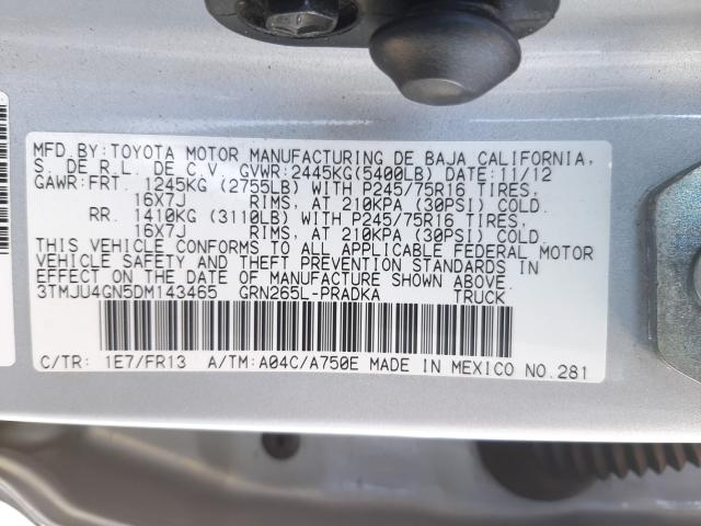 Photo 9 VIN: 3TMJU4GN5DM143465 - TOYOTA TACOMA DOU 