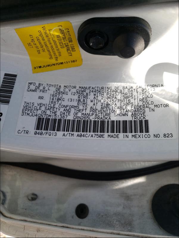 Photo 9 VIN: 3TMJU4GN7DM151387 - TOYOTA TACOMA DOU 