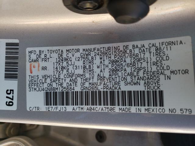 Photo 9 VIN: 3TMJU4GN8BM125684 - TOYOTA TACOMA DOU 