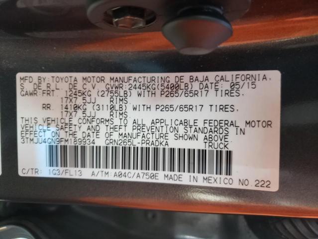 Photo 9 VIN: 3TMJU4GN9FM189934 - TOYOTA TACOMA DOU 