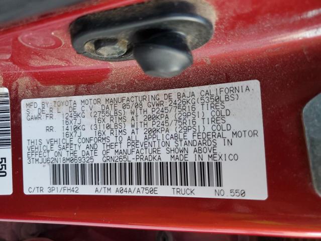 Photo 11 VIN: 3TMJU62N18M069325 - TOYOTA TACOMA 