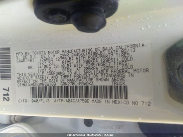 Photo 8 VIN: 3TMKU4HN5DM036189 - TOYOTA TACOMA 