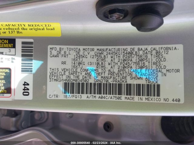 Photo 8 VIN: 3TMKU4HN6DM034502 - TOYOTA TACOMA 