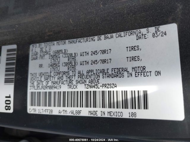 Photo 8 VIN: 3TMLB5JN2RM009419 - TOYOTA TACOMA 