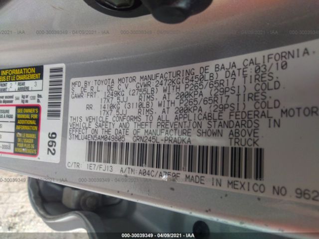 Photo 8 VIN: 3TMLU4EN5AM049805 - TOYOTA TACOMA 